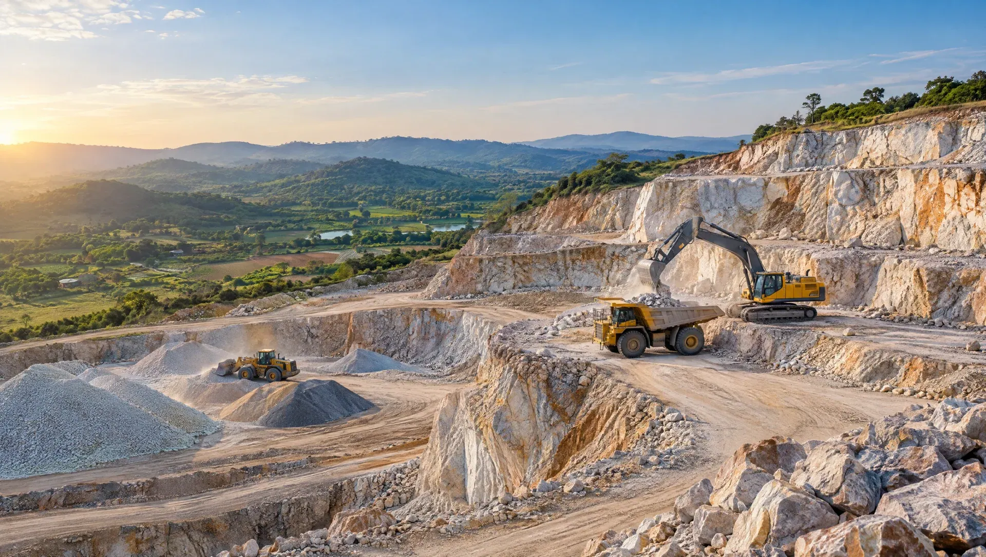 Illustrative active mineral quarry